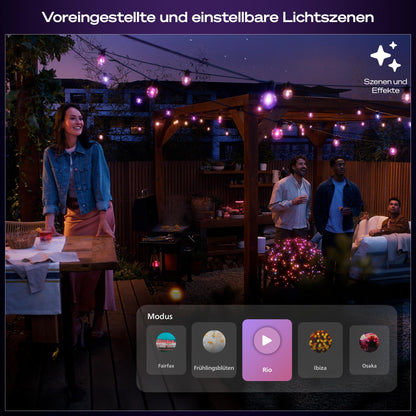 Philips Hue Festavia Globe LED-Aussenlichterkette, 14 m, 20 Lampen