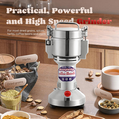 Moongiantgo Elektrische Getreidemühle – 300g Edelstahl 1500W