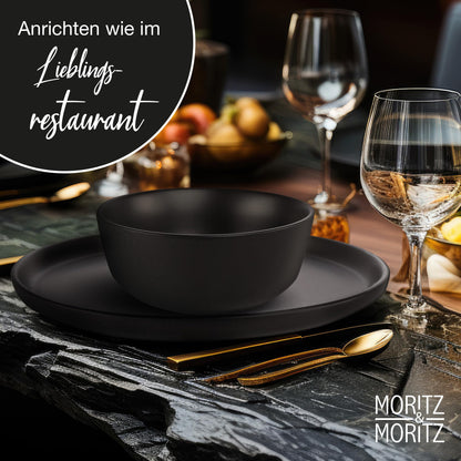 Moritz & Moritz NORDIC Geschirrset 6P Schwarz - 18-teilig Steingut