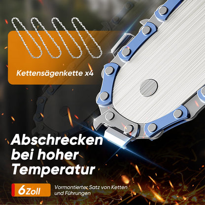 VIWKO Mini Kettensäge Akku 6 Zoll, bürstenlos, 2x 4000mAh