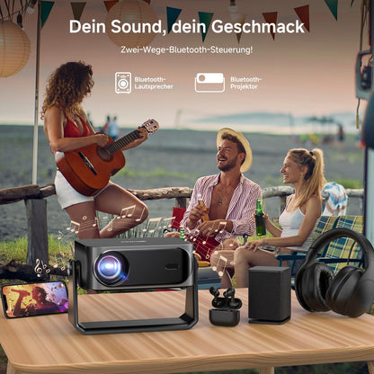 4K Smart Beamer mit Autofokus & Schwenkfunktion – Heimkino