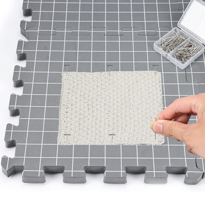 Yrangee Blockiermatten Set, 9 Spannmatten mit Raster für Stricken