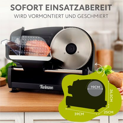Twinzee Allesschneider Elektrisch 150W Schneidemaschine - Schwarz