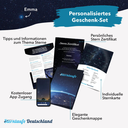 Sterntaufe Deutschland Sterntaufe Set mit Zertifikat und Sternkarte