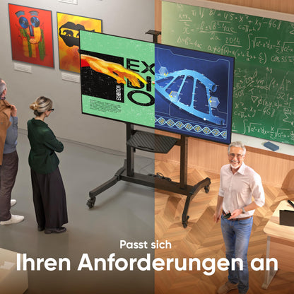 ONKRON TS1991-B TV Ständer rollbar für 50-100 Zoll – Schwarz