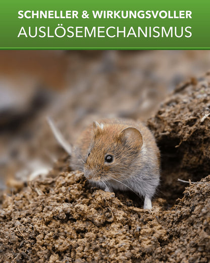 SICA Wühlmausschussfalle – Selbstschussgerät mit Rieselschutz