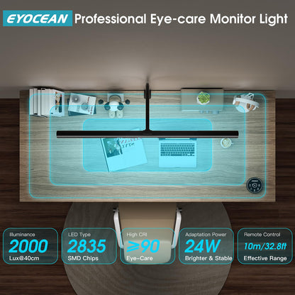 EYOCEAN LED Monitor Klemmleuchte 80cm – Dimmbar Gestensteuerung