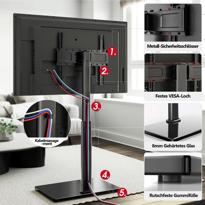 AOKCOS TV Bodenständer neigbar schwenkbar 32-70 Zoll - Schwarz