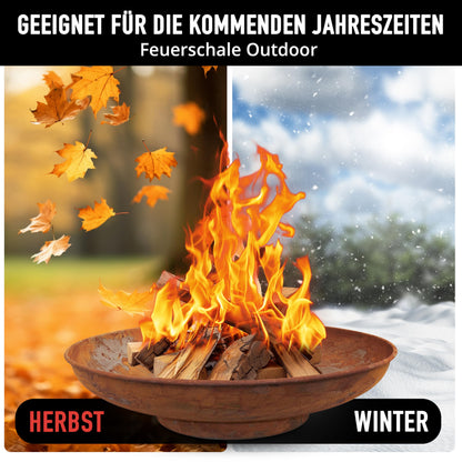 HEAT Outdoor Living Feuerschale Ø90cm Rost Stahl Garten