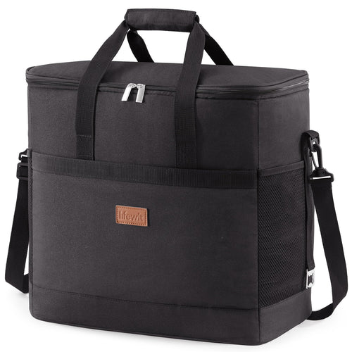 Lifewit Kühltasche 40 L, faltbare Thermotasche für Picknick, schwarz