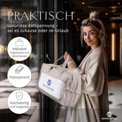 Omniverse Badewannenkissen Ganzkörper Badewannenmatte 125x40cm – Weiss