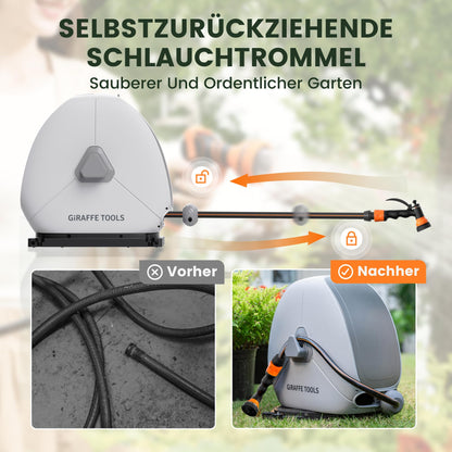 Giraffe Tools Schlauchtrommel NW25 ausziehbar, 25 m, Bodenmontage