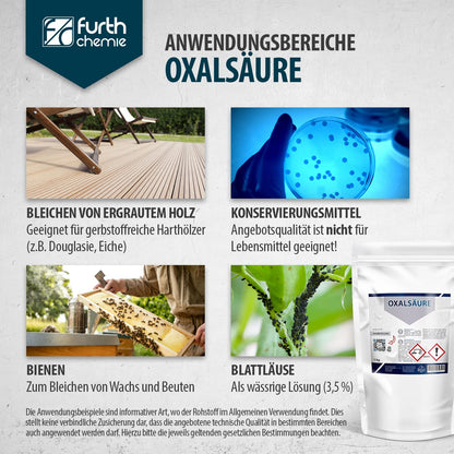 Oxalsäure Dihydrat Pulver 99,6% – Grossgebinde 25 kg
