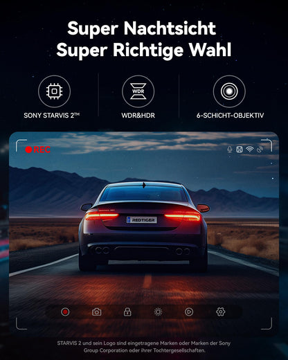 REDTIGER F7NP Dashcam 4K Dual – STARVIS 2 Sensor