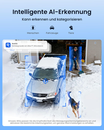 Reolink Altas PT Ultra 4K Solar Überwachungskamera mit Akku und WLAN