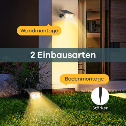 Linkind StarRay LED Solar Gartenstrahler 800 lm warmweiss, 4 Stück