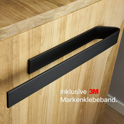 Designfabrik Hamburg Handtuchhalter ohne Bohren – Schwarz 40cm (2er Set)