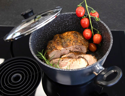 STONELINE Aluguss Kochtopf Antihaft 24 cm – Induktion Grau