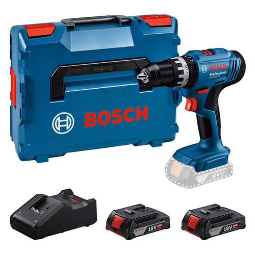 Bosch Professional Akku Schlagbohrschrauber GSB 18V-25 mit 2x Akku, Ladegerät und L-BOXX