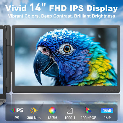 KEFEYA Dual-14 Laptop Bildschirmerweiterung 14 Zoll FHD IPS