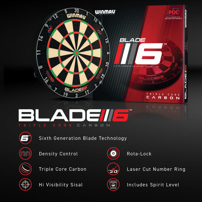 WINMAU Triple Core Dartscheibe Steeldart Set mit PDC Surround