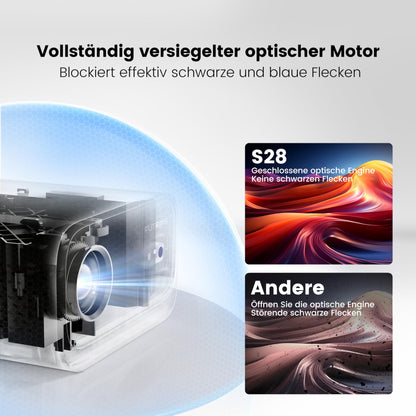 Mini Beamer Tragbarer Beamer - Auto Keystone, WiFi, Full HD