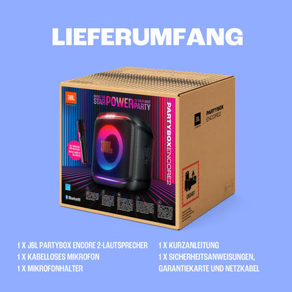 JBL PartyBox Encore 2 Bluetooth Partylautsprecher mit Mikrofon