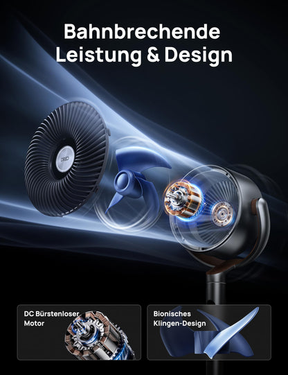 DREO Smart Standventilator mit Wi-Fi, 20 dB leise, höhenverstellbar