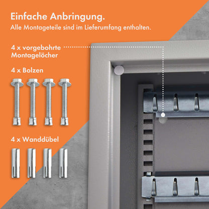VonHaus Digitaler Schlüsseltresor - Wandmontage, 71 Schlüssel