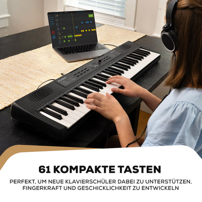 Alesis Melody 61 Digitalpiano – 61 Tasten Anfänger-Komplett-Set