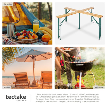 tectake® Stehtisch Quattro XXL Klapptisch - Holz outdoor