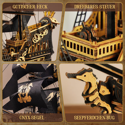 ROKR Seepferdchen Barke MCB02 3D Holz Schiffsmodell Bausatz