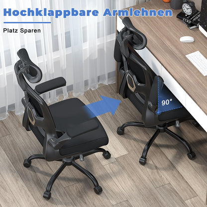 naspaluro Ergonomischer Bürostuhl Netzbezug - Schwarz