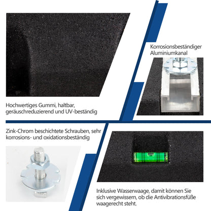 Cherbowing Bodenkonsole Dämpfungssockel Klima-/Wärmepumpe 450mm Schwarz