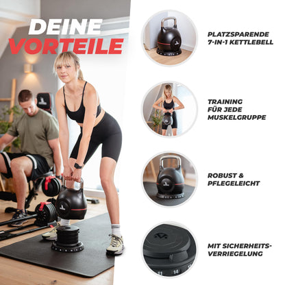 SPORTSCHMIEDE Verstellbare Kettlebell Hantelset Home Gym