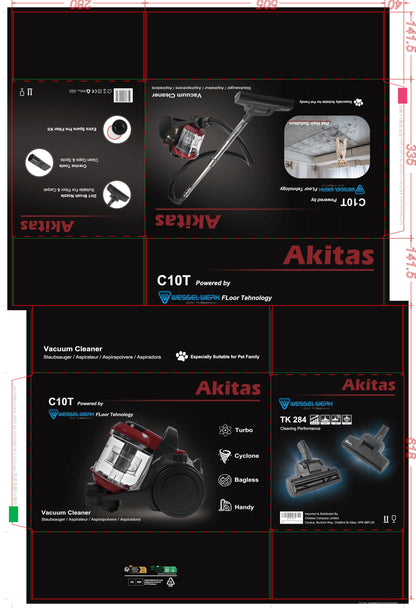 Akitas C10T 850W Beutelloser Staubsauger - Cat & Dog