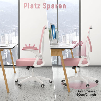 naspaluro ergonomischer Bürostuhl mit Lordosenstütze - Rosa