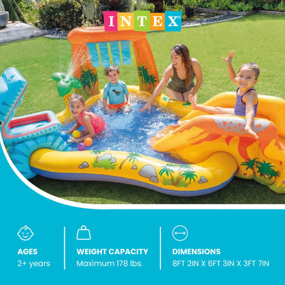 Intex 57444NP Play Center Dinosaurier, aufblasbares Planschbecken