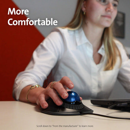Kensington Orbit TrackBall ergonomisch - Kabelgebunden Schwarz/Blau