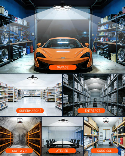 Rafow LED Garagenleuchte P10, 200W, 20000 Lumen, 6500K, 2 Stück