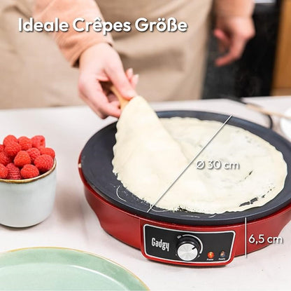 Gadgy Crêpes Maker elektrisch mit 30 cm Antihaftplatte