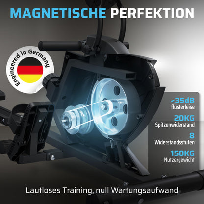 SportPlus Rudergerät Klappbar – extra leiser Magnetwiderstand