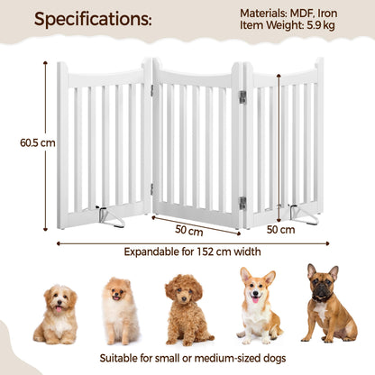 Yaheetech Absperrgitter Hund faltbar, freistehend – 3 Paneelen Weiss