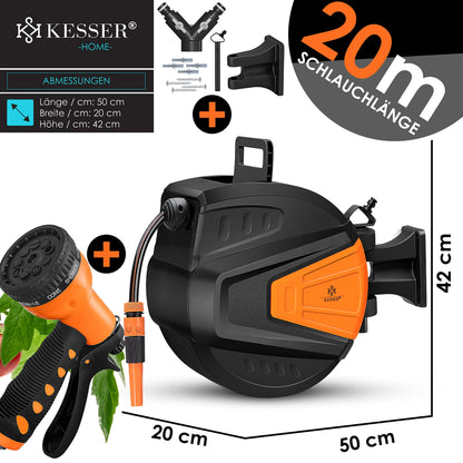 KESSER Gartenschlauch-Schlauchtrommel Automatik 20+2m Orange