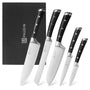 PAUDIN Messerset 5-teilig Küchenmesser - Carbon Edelstahl