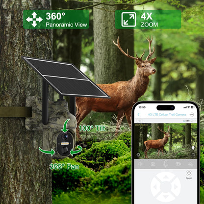 Lemnoi 4G LTE Solar Wildkamera S72 mit 2K Farbnachtsicht