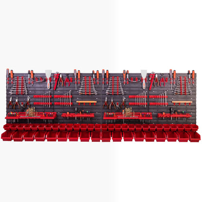 Werkstatt Lagersystem Wandregal 230x78 cm mit 46 Stapelboxen