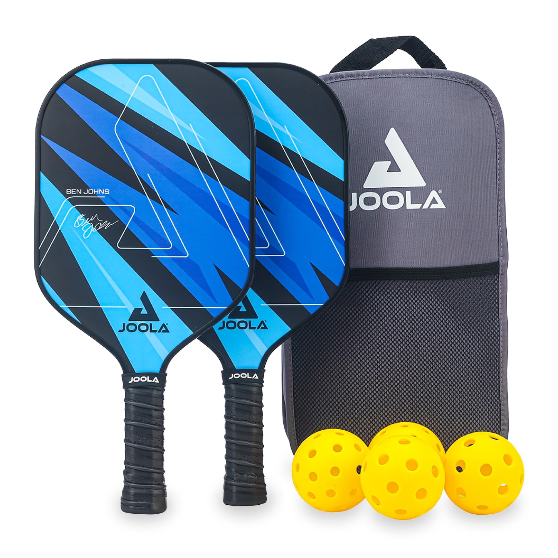 JOOLA Blue Lightning Pickleball Set – 2 Schläger, Tasche, 7-teilig: Blaue Pickleball-Schläger und Tasche zum Pickleball spielen.