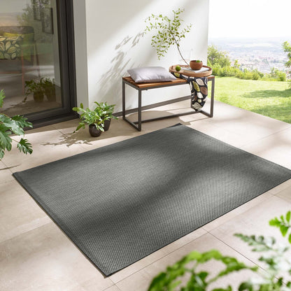 Taracarpet Outdoor-Teppich Sisaloptik Flachgewebe anthrazit 140x200 cm – rechteckig, für Aussen- und Innenbereich