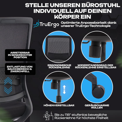 VALKENSTOL M2 Ergonomischer Bürostuhl – ohne Armlehne, Kopfstütze